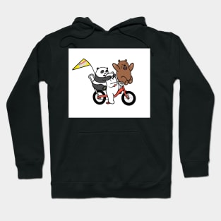 We Bare Bears on a bike Hoodie